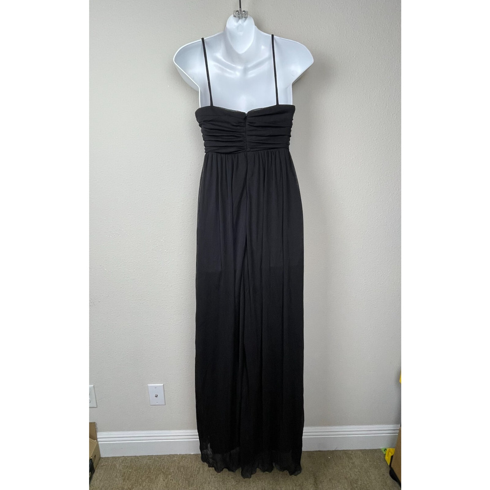 Y2K Goth Whimsigoth Intrigue Black Sequin Babydoll Prom Dress Juniors Size 7 Tie - Picture 4 of 9